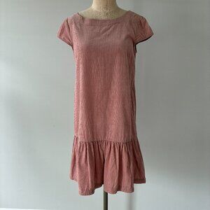 Anthropologie Maeve Pink Corduroy Flounced Mini Dress